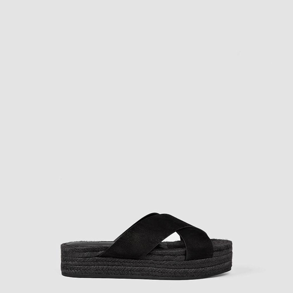 NEW • All Saints • Harlem Platform Jute Sandals 7